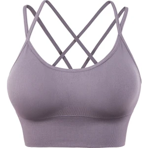 Ince Askılı Çapraz Sırt Yoga Spor Sutyeni Çabuk Kuruyan Darbeye Dayanıklı Koşu Spor Spor Sutyeni Avrupa ve Amerikan Büyük Boy Sutyen (Yurt Dışından)