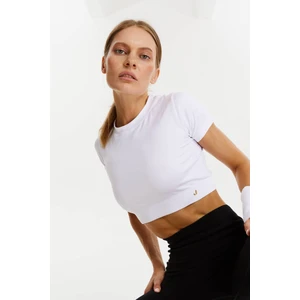 Captiva Yumuşak Dokulu & Esnek Crop Top Beyaz