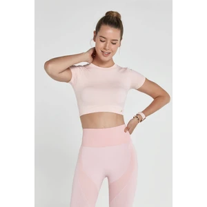 Captiva Yumuşak Dokulu & Esnek Crop Top Pembe