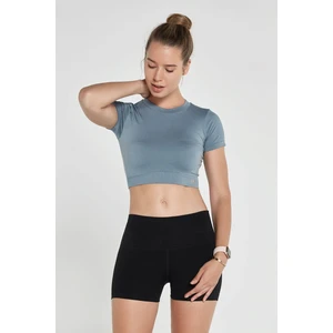 Captiva Yumuşak Dokulu & Esnek Crop Top Stone