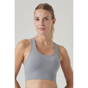 Gela Çift Katlı Kompress Sport Bra Gri