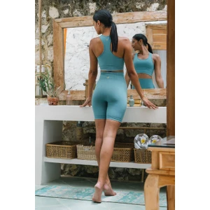 Gela Şekillendirici Sport Biker Tayt Su Yeşili