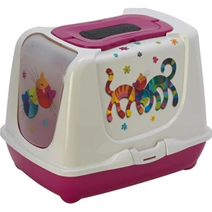 Trendy Friends Kapalı Kedi Tuvaleti Fuşya