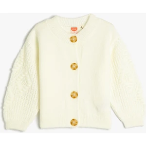 Triko Hırka Düğmeli Yuvarlak Yaka