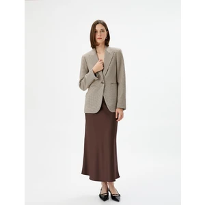 Blazer Ceket Tek Düğmeli Fleto Cepli