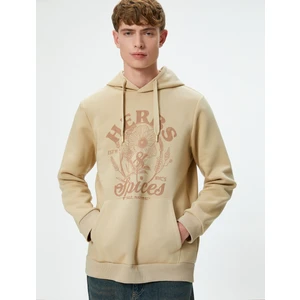 Kolej Sweatshirt Kapşonlu Baskılı Kanguru Cep Detaylı