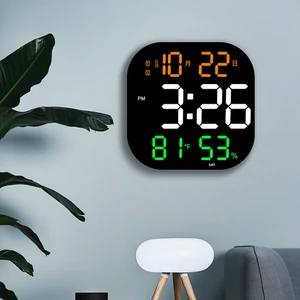 13 Inç Duvar Saati Parlaklığı Ayarlanabilir Rc LED Dijital Saat Dekor-C (Yurt Dışından)
