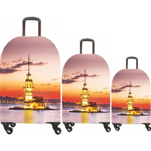 My Saraciye Valiz Kılıfı, Bavul Kılıfı Büyük, Orta, Kabin Boy Kılıf Seti, My 34 Kız Kulesi