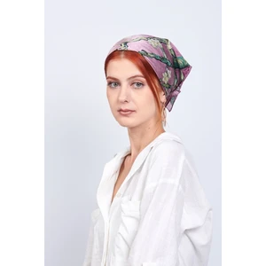 Nomads Felt %100 Ipek Fular Bandana | 55X55 cm | Gül Kurusu Van Gogh Badem Ağacı | Nomads Felt