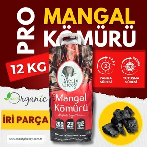 Meaty & Cheesy Prime Bio Karbon Mangal & Barbekü Kömürü (Iri Parça) - 12 kg