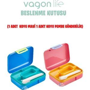Beslenme Kutusu 2 Katlı Çatal bıçak kaşık Setli