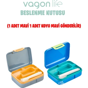 Beslenme Kutusu 2 Katlı Çatal bıçak kaşık Setli
