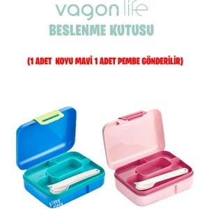Beslenme Kutusu 2 Katlı Çatal bıçak kaşık Setli