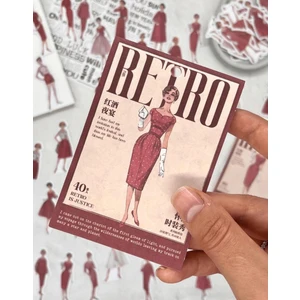 Kağıt Gemi Dükkan Retro Kıyafet Modası 40 Adet Kırmızı Paket Sticker /Etiket/Çıkartma/bullet Journal scrapbook Vintage