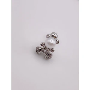 Cerrahi Çelik Incili Zirkon Taşlı Ayıcık Figürlü Kıkırdak Helix Tragus PIERCING(1ADET)