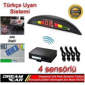 Park Sensörü Türkçe Ses,Dijital Ekran,Ses İkaz,4 Sensör