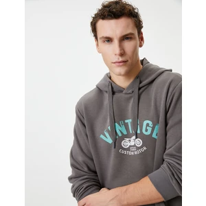 Kolej Hoodie Slogan Baskılı Kanguru Cep Detaylı