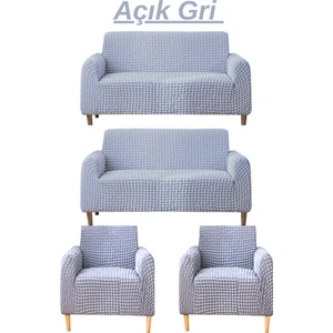 3+3+1+1 Bürümcük Koltuk Takımı Örtüsü. Boydan Eteksiz Streç Esnek Lastikli Çekyat Kanepe Kılıfı