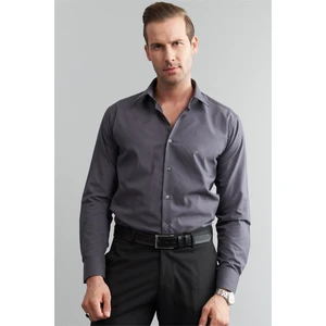 G071 Erkek Uzun Kol Gömlek Füme
