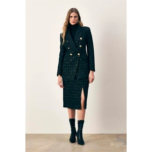 K24 1237-4508 Siyah Simli Midi Boy Etek