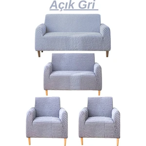 3+2+1+1 Bürümcük Koltuk Takımı Örtüsü. Boydan Eteksiz Streç Esnek Lastikli Çekyat Kanepe Kılıfı