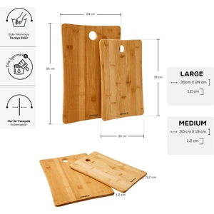 Karaca Bambu 2'li Kesme Tahtası 30/35 cm