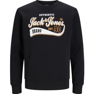 Jack & Jones Jjelogo Sweat Crew Neck 2 Siyah Erkek Sweatshirt