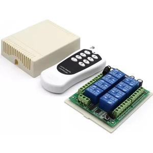 12V 433MHz 8 Kanallı Kablosuz Kumandalı RF Alıcılı Röle Modülü (Kutulu)