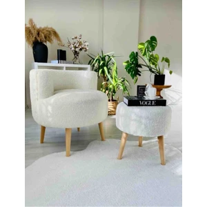 Çay Seti Tekli Koltuk Berjer ve Puf Takımı (Salon, Balkon, Ofis) 2 Li Takım