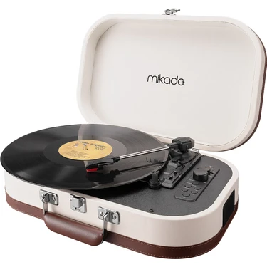 Mikado Nostalgia Mn-101 Pikap Fil Dişi Turntable+Rca+Bluetooth Destekli Müzik Kutusu