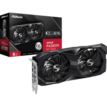 Asrock Amd Radeon Rx 7600 8GB 128bit GDDR6 HDMI1 3xDP Challenger Oc 90-GA41ZZ-00UANF Ekran