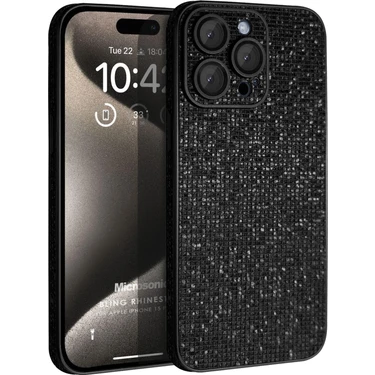 Microsonic Apple iPhone 15 Pro Kılıf Bling Rhinestones