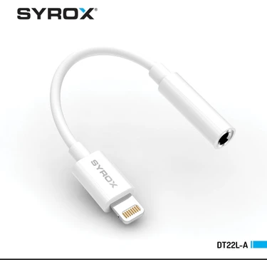 Syrox DT22L-A iphone Lightning To 3.5mm Jack Kulaklık Çevirici Aux Dönüştürücü