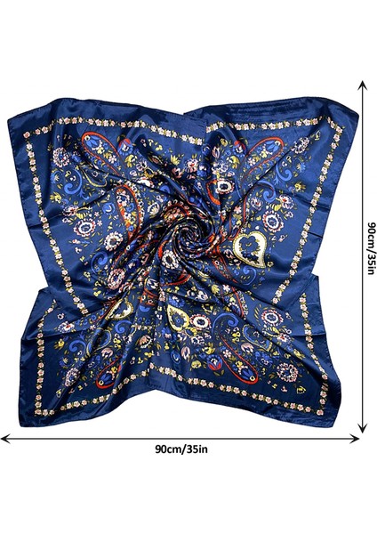 2 Paket 35 "saten Ipek Gibi Saç Eşarp Bandana Işık Kafa Sarar Boyun Yüz Eşarplar Kadınlar Için Kapak, Çiçek Lacivert + Beyaz (Yurt Dışından) fiyatları