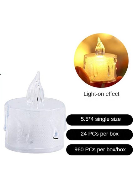 LED Elektronik Mum Gözyaşları Çay Balmumu Ins Kore Tarzı Gece Lambası Noel Süs Mumluk Süsleme Küçük Gece Lambası Kristal Gözyaşları Alt Olmadan Alev Küçük Boyutlu (Yurt Dışından)