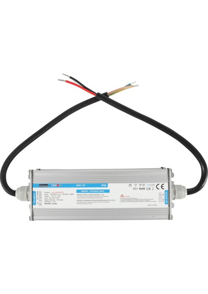 Güç Kaynağı Union Dış Mekan IP68 Metal Kasa 12 V 15 A 200 W L Serisi