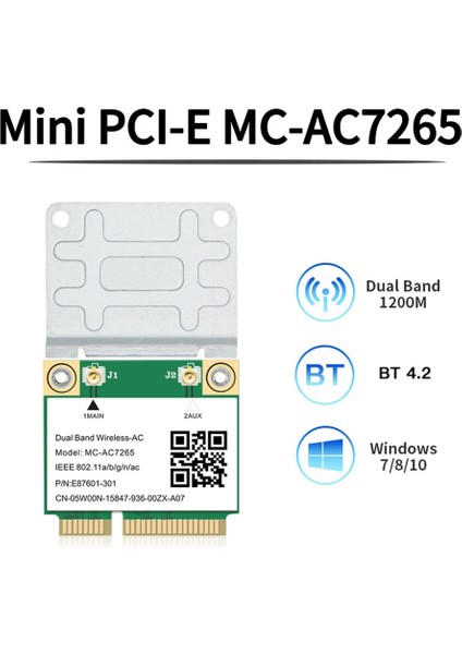 1200MBPS Kablosuz MC-AC7265 Çift Bantlı Mini Pcı-E Wifi Kartı Bluetooth (Yurt Dışından) modelleri