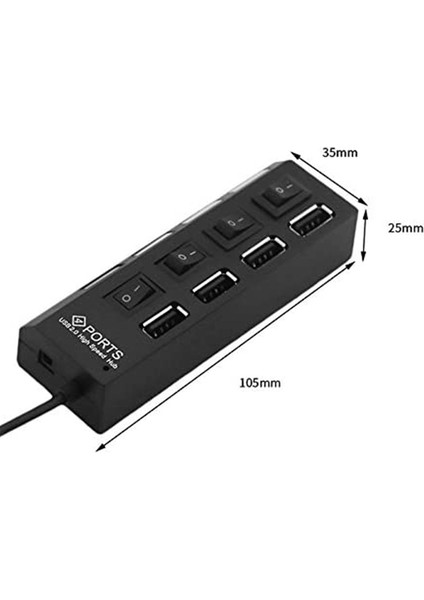 Bağlantı Noktalı USB Hub Ayırıcı USB 2.0 Hub Led'i, 4 Açık/kapalı Anahtarlı (Yurt Dışından) fiyatları
