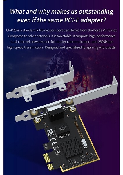 Masaüstü Için Comfast CF-P25 2,5 Gbps Yüksek Hızlı Pcı-E Ağ Kartı (Yurt Dışından)
