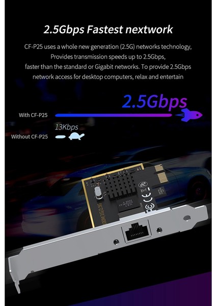 Masaüstü Için Comfast CF-P25 2,5 Gbps Yüksek Hızlı Pcı-E Ağ Kartı (Yurt Dışından)