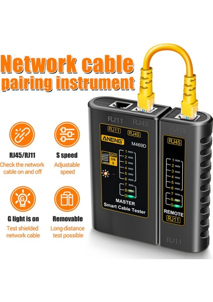 Aneng M469D RJ45 Kablo Lan Test Cihazı Ağ Kablosu Test Cihazı RJ11 RJ12 A (Yurt Dışından)