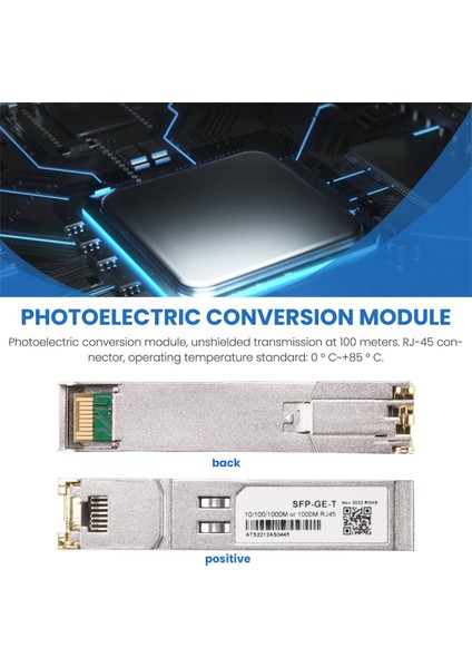 Sfp Modül Anahtarı 10/100/1000 Konnektör Sfp Bakır RJ45 Sfp Modülü (Yurt Dışından)