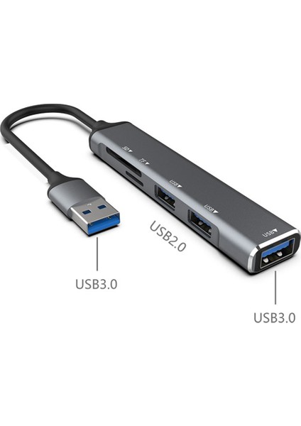 Dizüstü Bilgisayar A Için 3.0 Usb-A Hub Splitter Yüksek Hızlı Veri Aktarımı (Yurt Dışından)