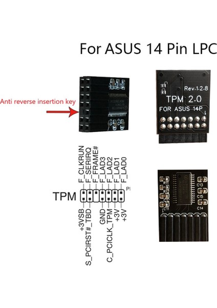 Asus 14PIN Lpc Için Tpm2.0 Şifreleme Lpc Tpm2.0 Güvenlik Modülü (Yurt Dışından)