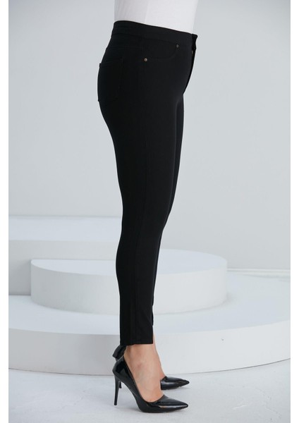 Cep Detaylı Büyük Beden Pamuk Pantolon Siyah (DAR KALIP 1 BEDEN BÜYÜK TERCİH EDİNİZ) modelleri