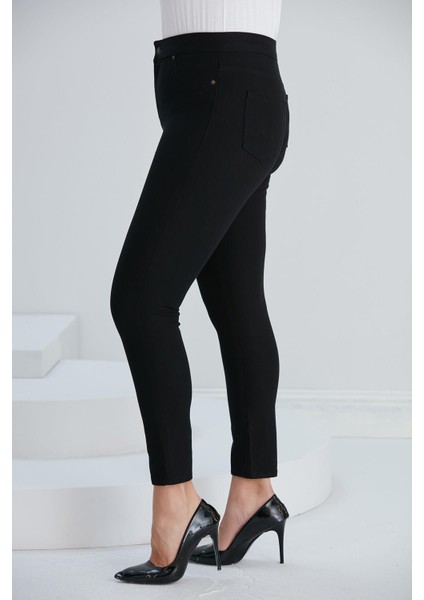 Cep Detaylı Büyük Beden Pamuk Pantolon Siyah (DAR KALIP 1 BEDEN BÜYÜK TERCİH EDİNİZ) indirimleri