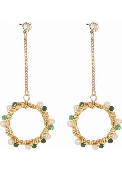 El Yapımı Inci Modaya Uygun Çiçek Küpe (Yurt Dışından)