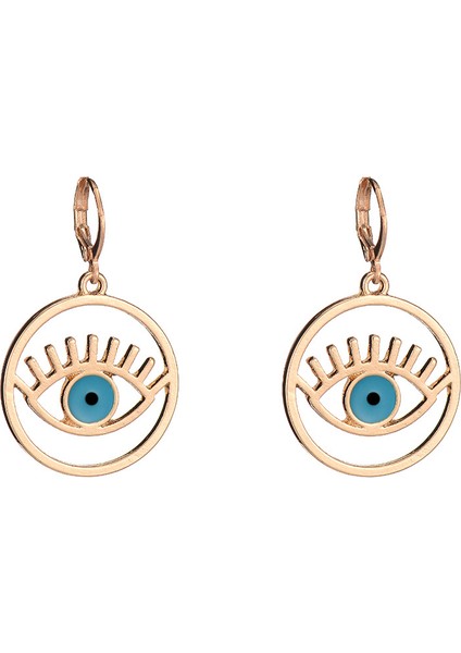 Kadın Kaplama Nazar Küçük Dangle Hoop Huggie Kadın Takı Hediyeler Küpe (Yurt Dışından)