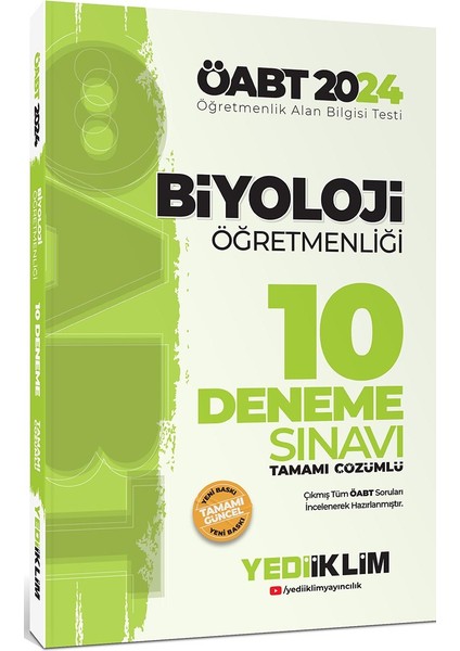 2024 ÖABT Biyoloji Öğretmenliği Tamamı Çözümlü 10 Deneme Sınavı