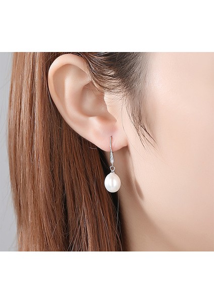 Zirkonya Kristalleriyle Oluşturulan Gümüş Mor Inci Damla Küpe (Yurt Dışından) modelleri